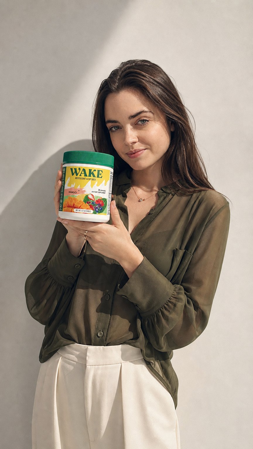 AI product shot of Wake Super Greens 2 in 1