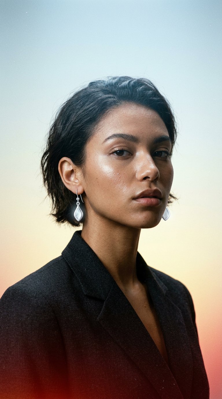 AI product shot of Sterling Silver Drop Earrings |Bibie™