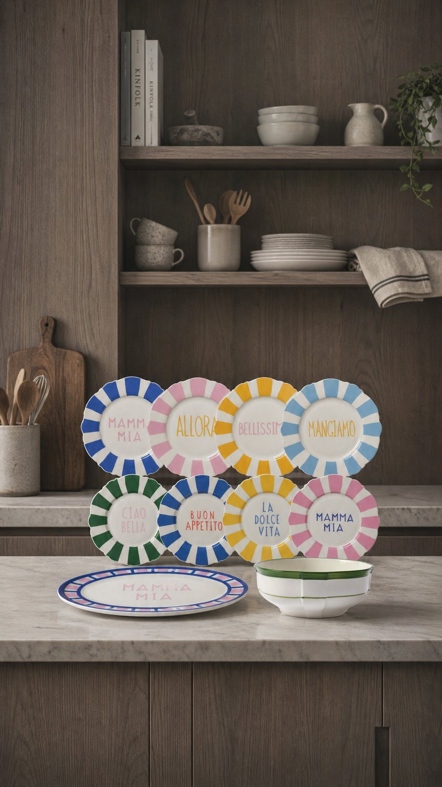 AI product shot of Wavy Italian Dining Set