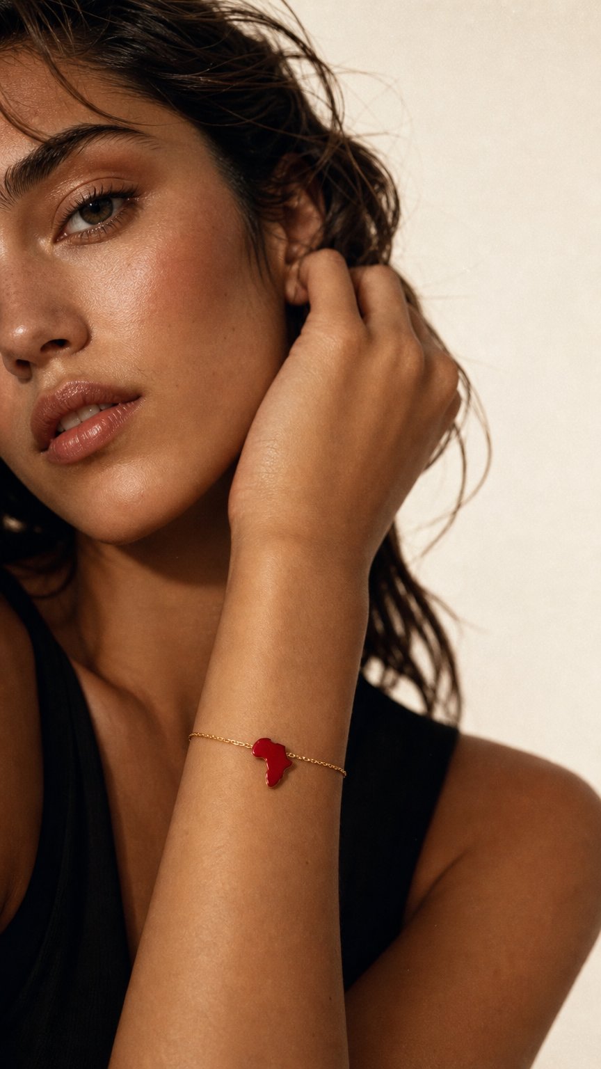 AI product shot of Lucky Africa Map Bracelet