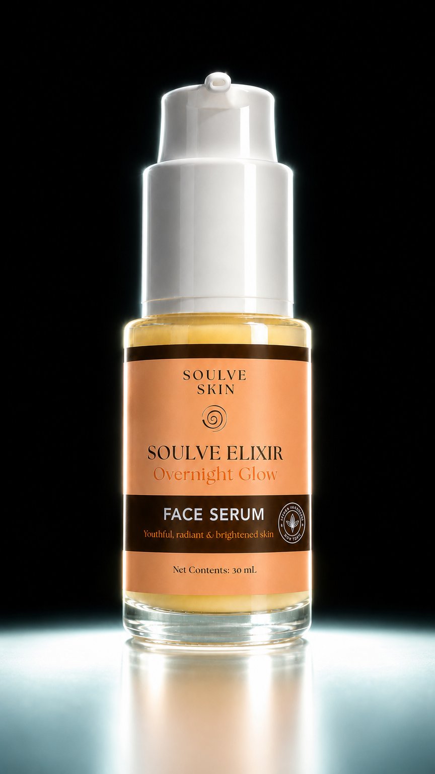 AI product shot of Soulve Elixer Face Serum