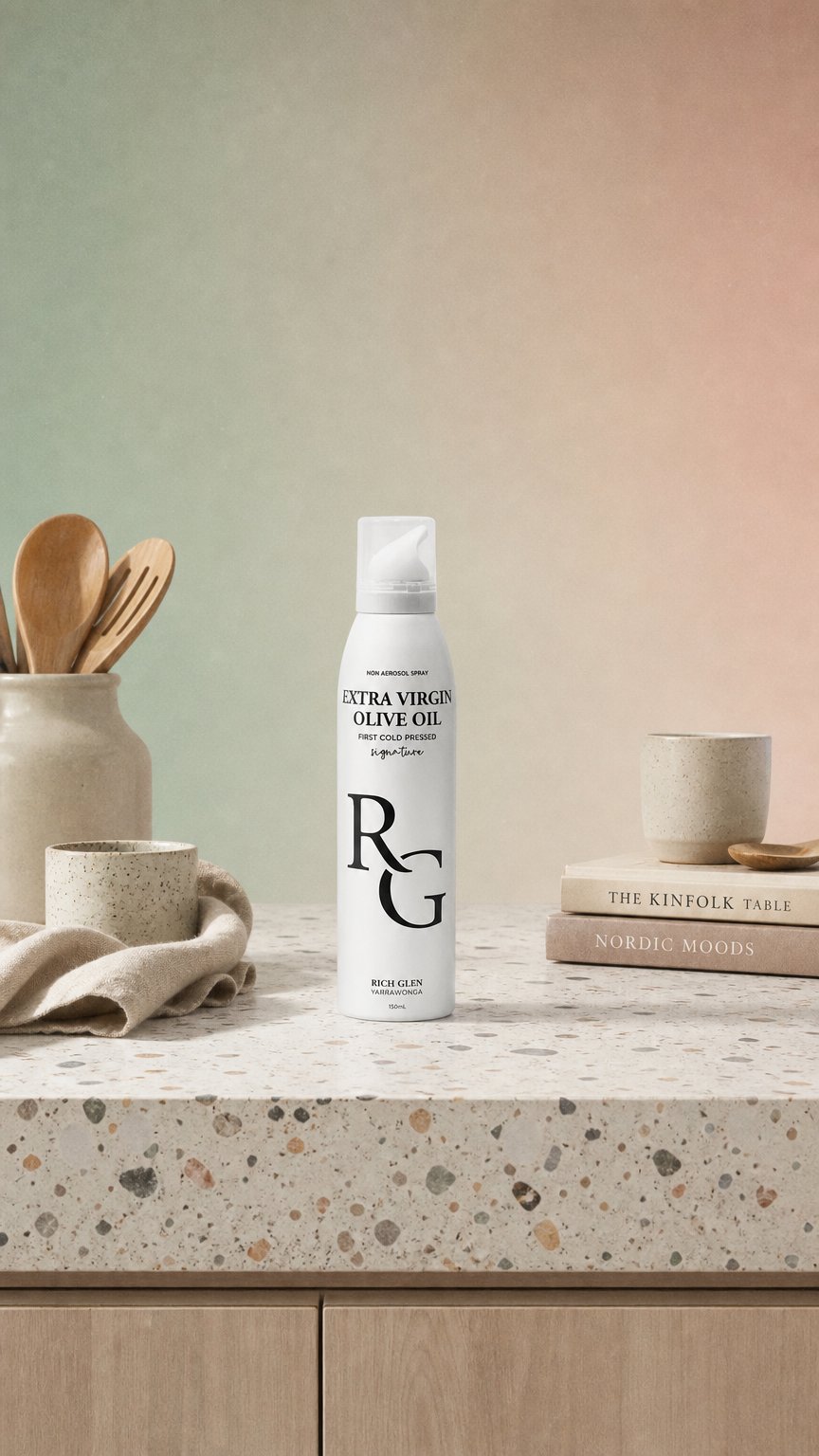 AI product shot of Olive Oil Spray FREE GIFT WITH PURCHASE