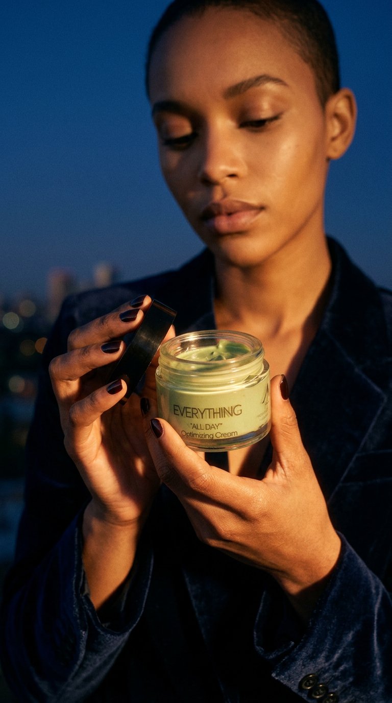 AI product shot of Everything Color Correcting “Green Cream”
