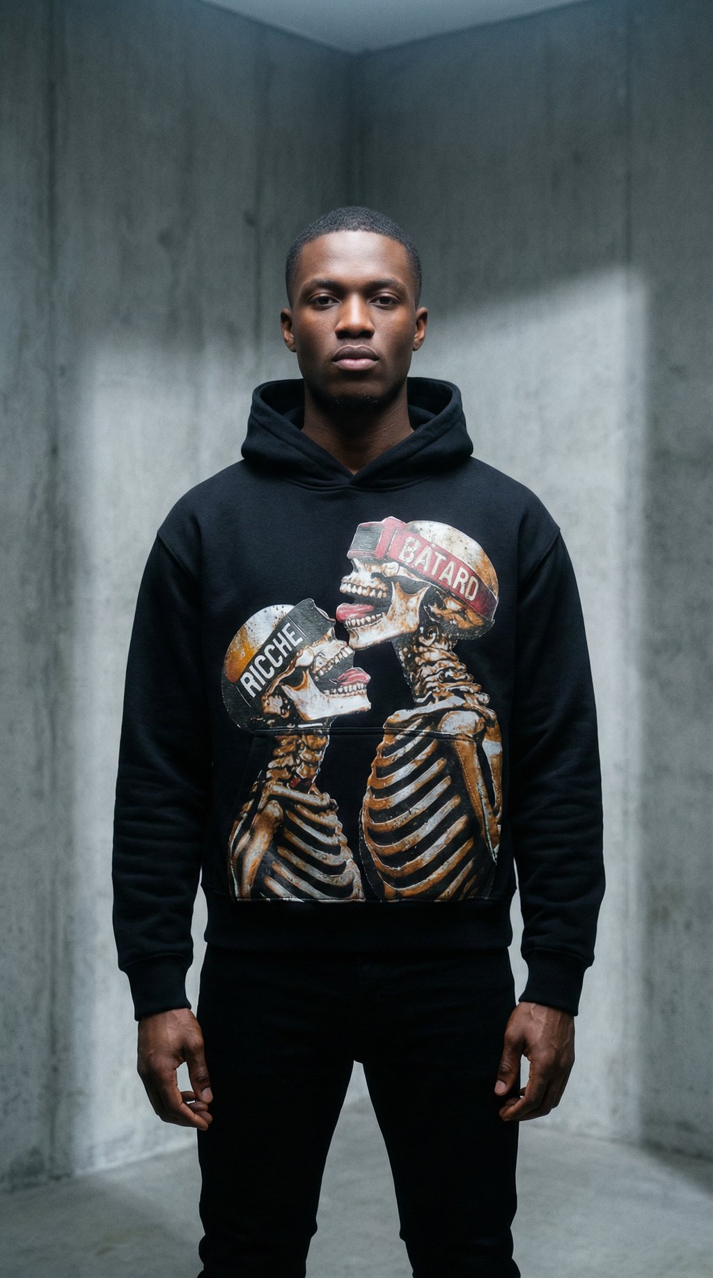 AI product shot of Amour Mortel Hoodie
