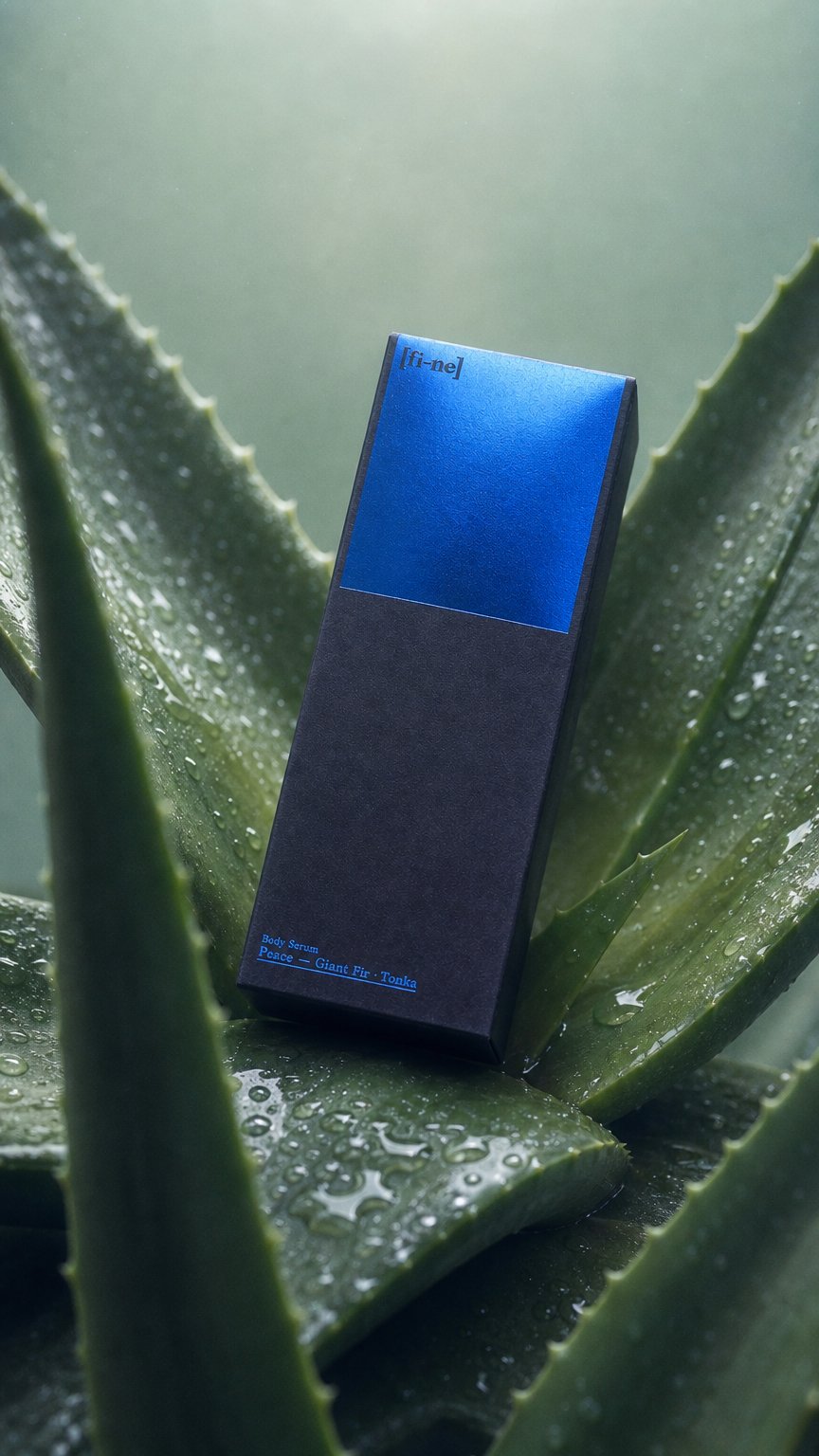 AI product shot of Peace Hyaluron Body Serum — Balsam Fir & Tonka