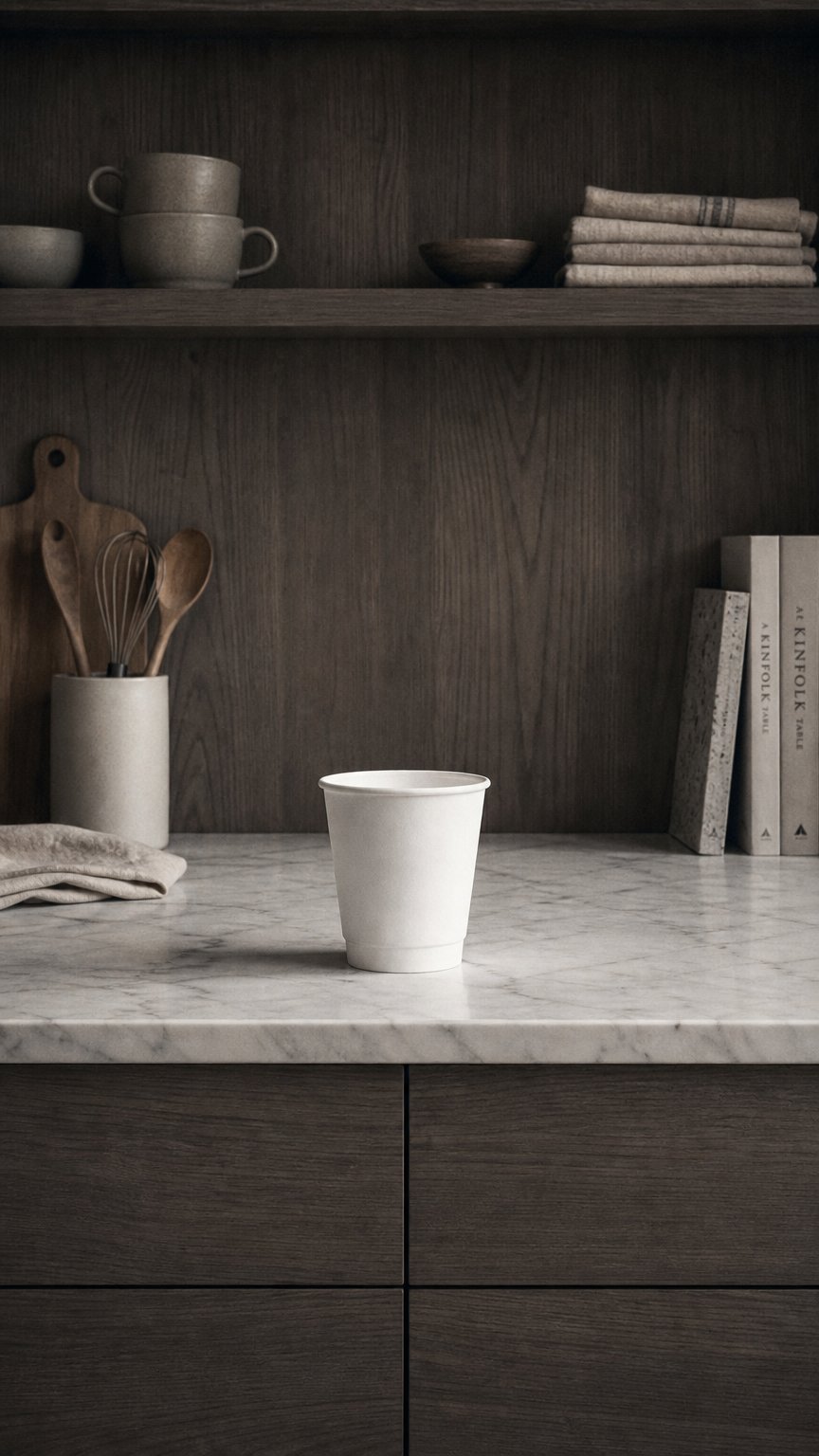 AI product shot of UNIQ 10 oz Double Wall White Paper Coffee Cups - 500/Case