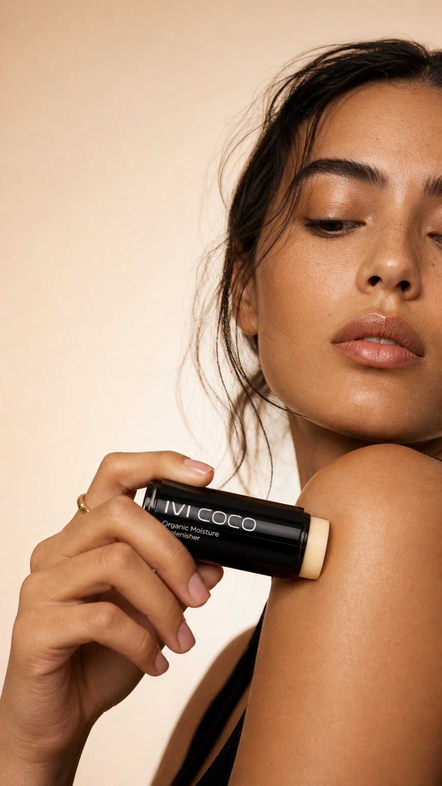 AI product shot of Organic Moisturising Balm Stick – Natural Skin Hydration | IVI COCO