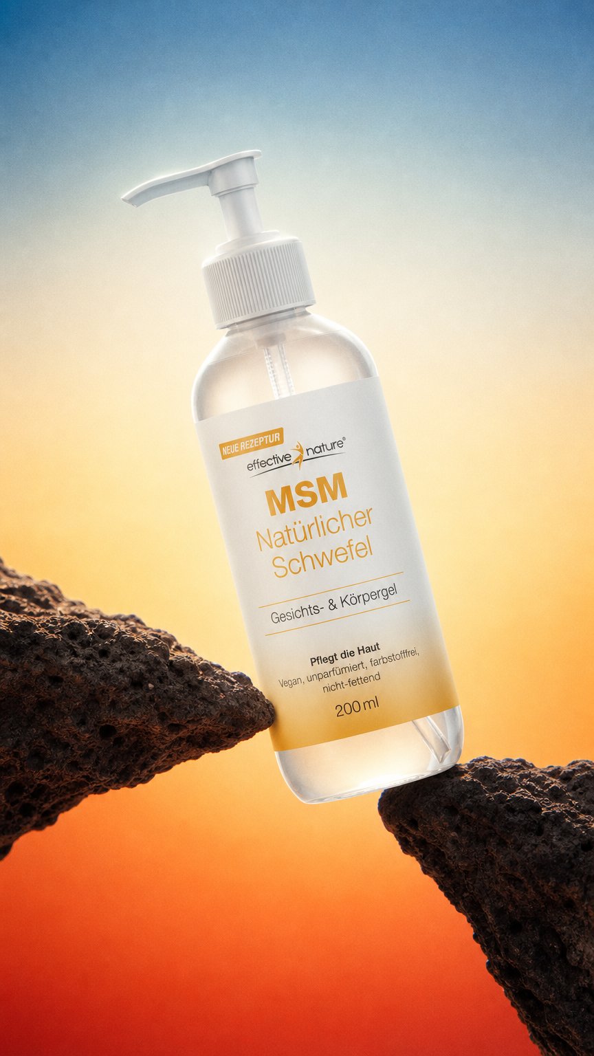 AI product shot of MSM Gel für Gesicht und Körper