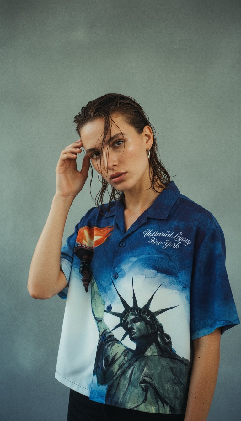 AI product shot of Liberty, button up