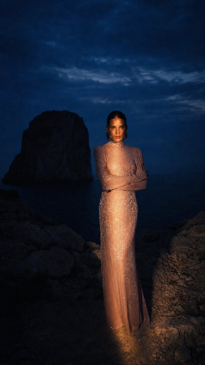 AI product shot of Themis Gown - Aurora Sequin