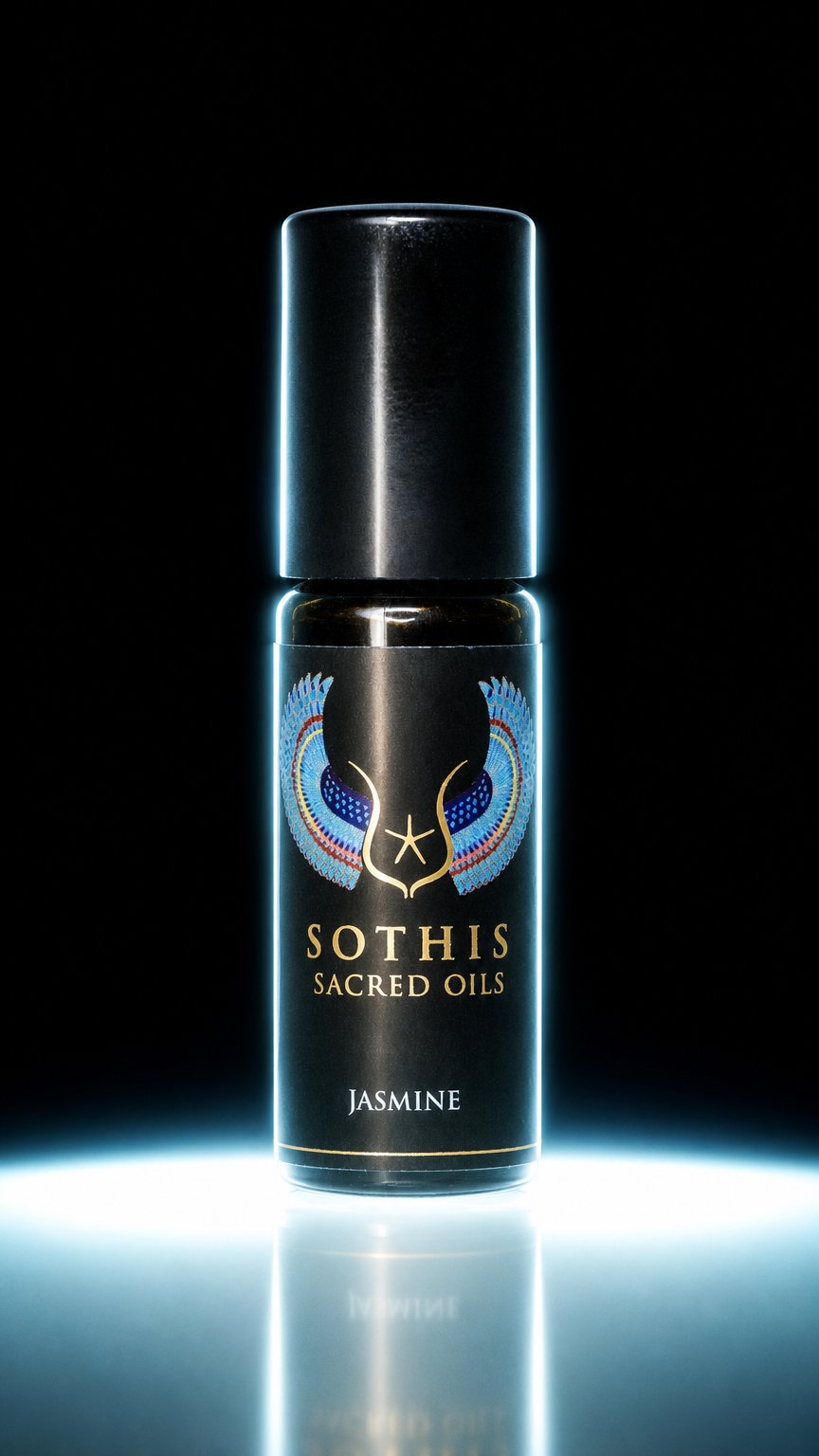 AI product shot of Jasmine Sacred Oil