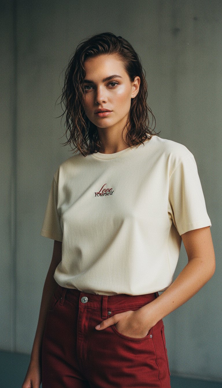 AI product shot of Love Yourself Tee - Journey Collection