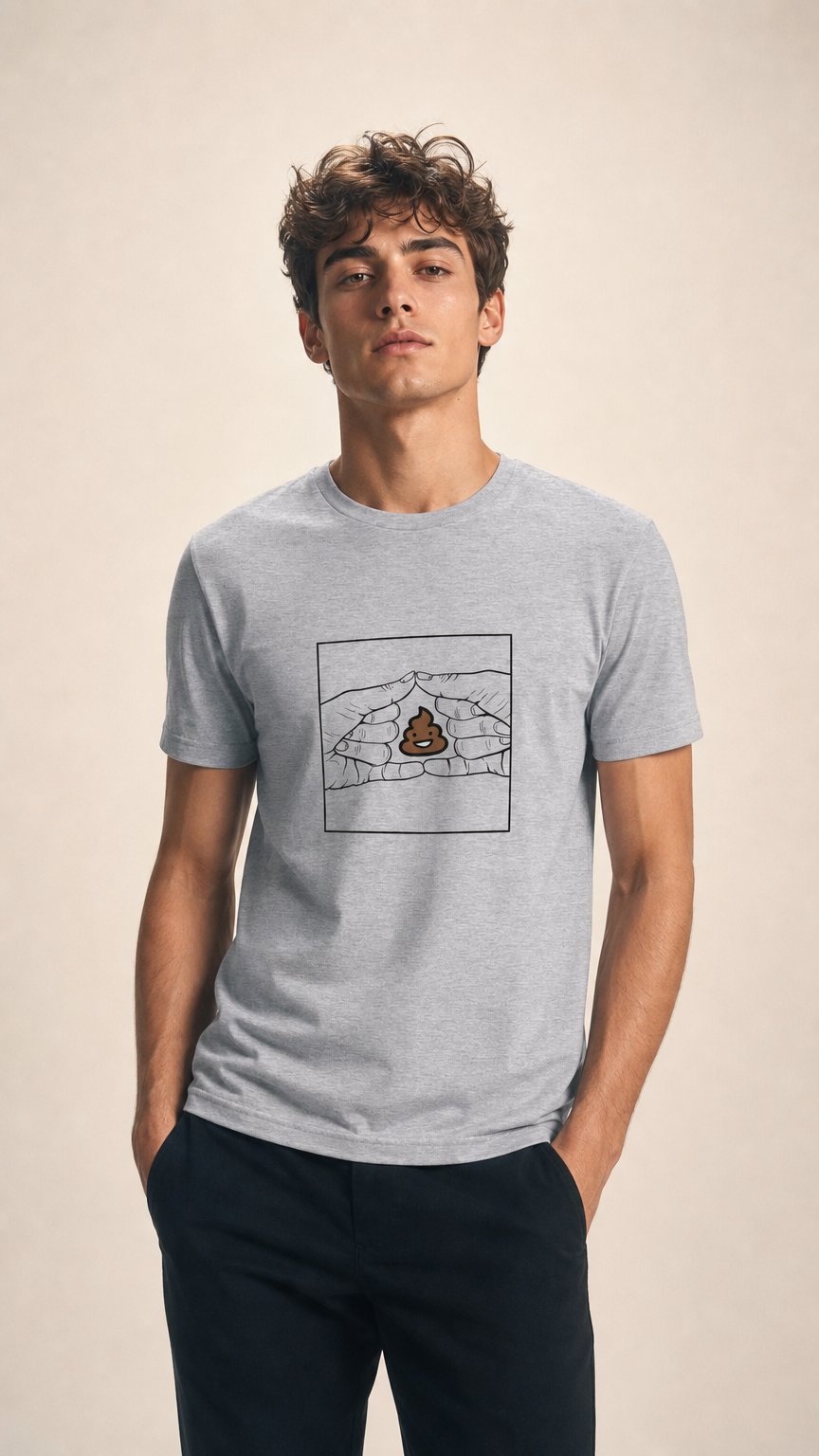 AI product shot of Poo Gesture Funny Graphic T-Shirt | The Turd Club