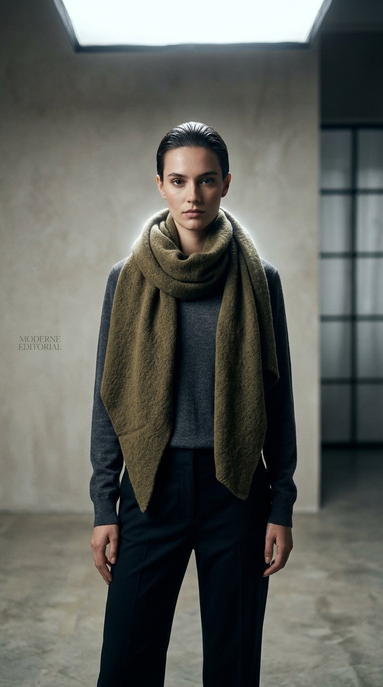AI product shot of Sjaal - groen - PIECES®