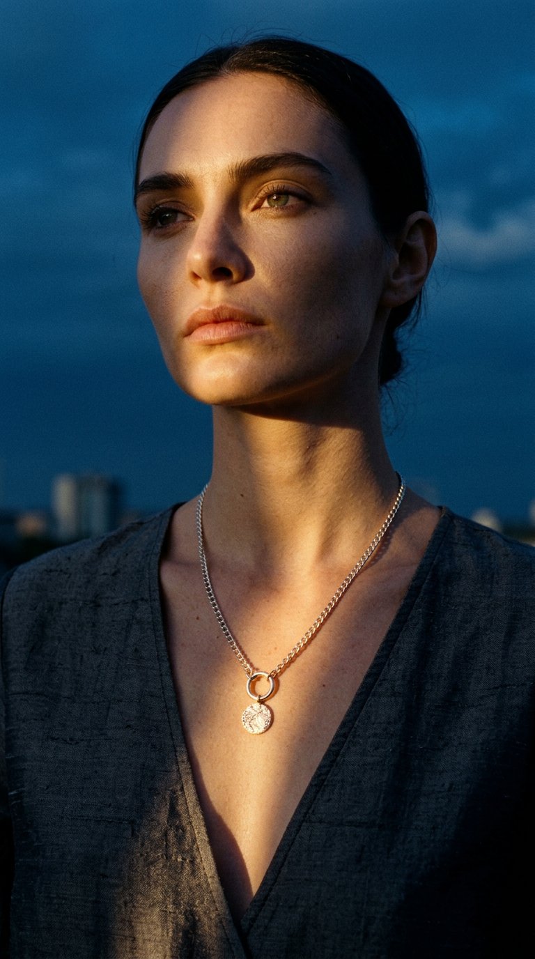 AI product shot of Premium silver chain