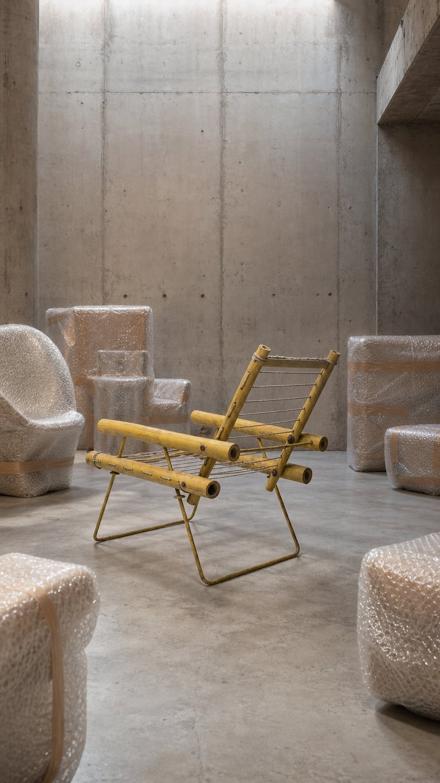 AI product shot of Bamboo Iron Arm Chair