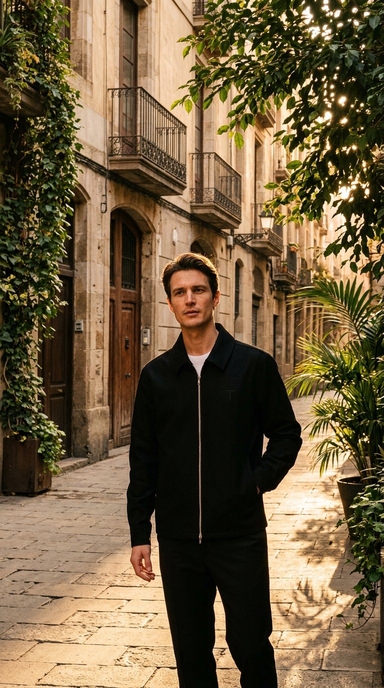 AI product shot of BLOUSON MOON (BLACK)