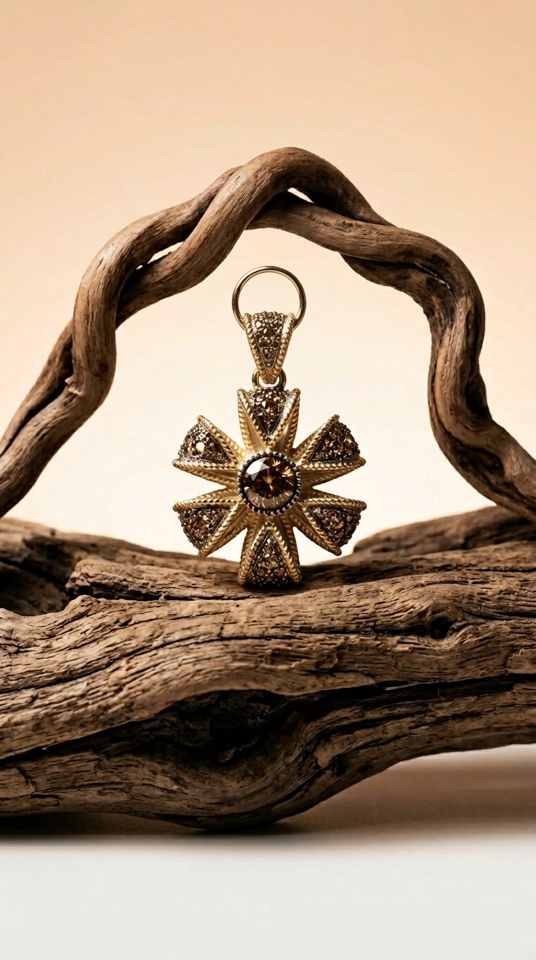 AI product shot of Diamond Flower Pendant