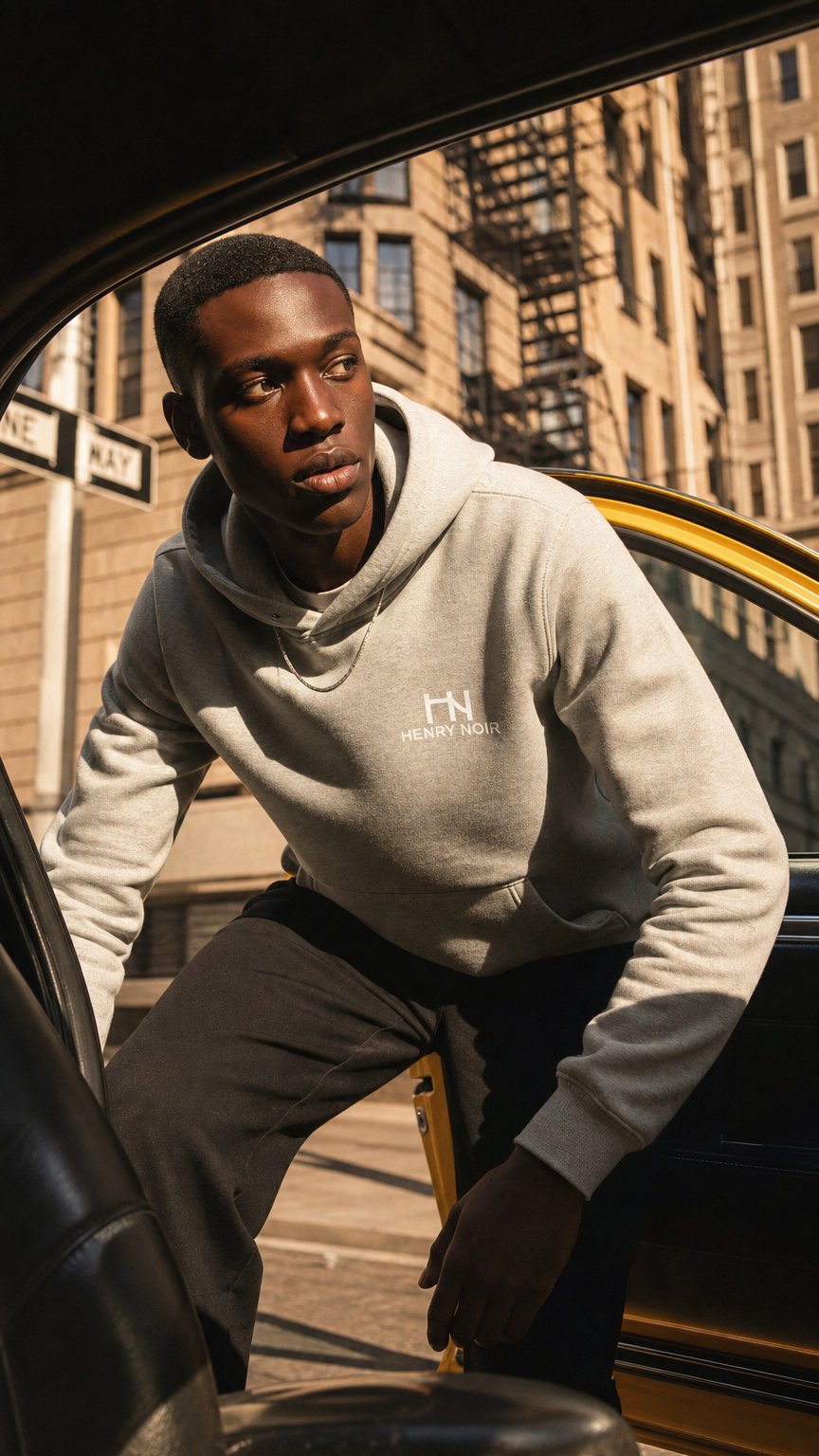 AI product shot of Luxe Essentials Hoodie