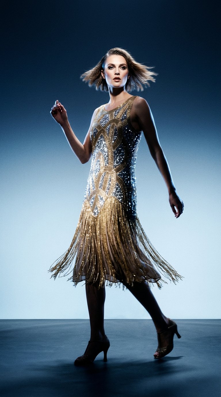 AI product shot of The Cosmos Gown - Vermeil