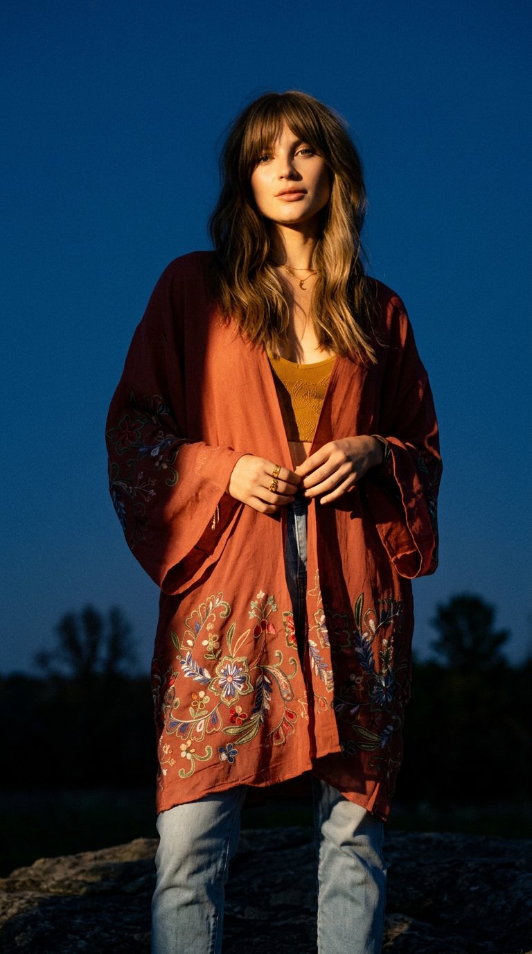 AI product shot of Fun In Florals Kimono