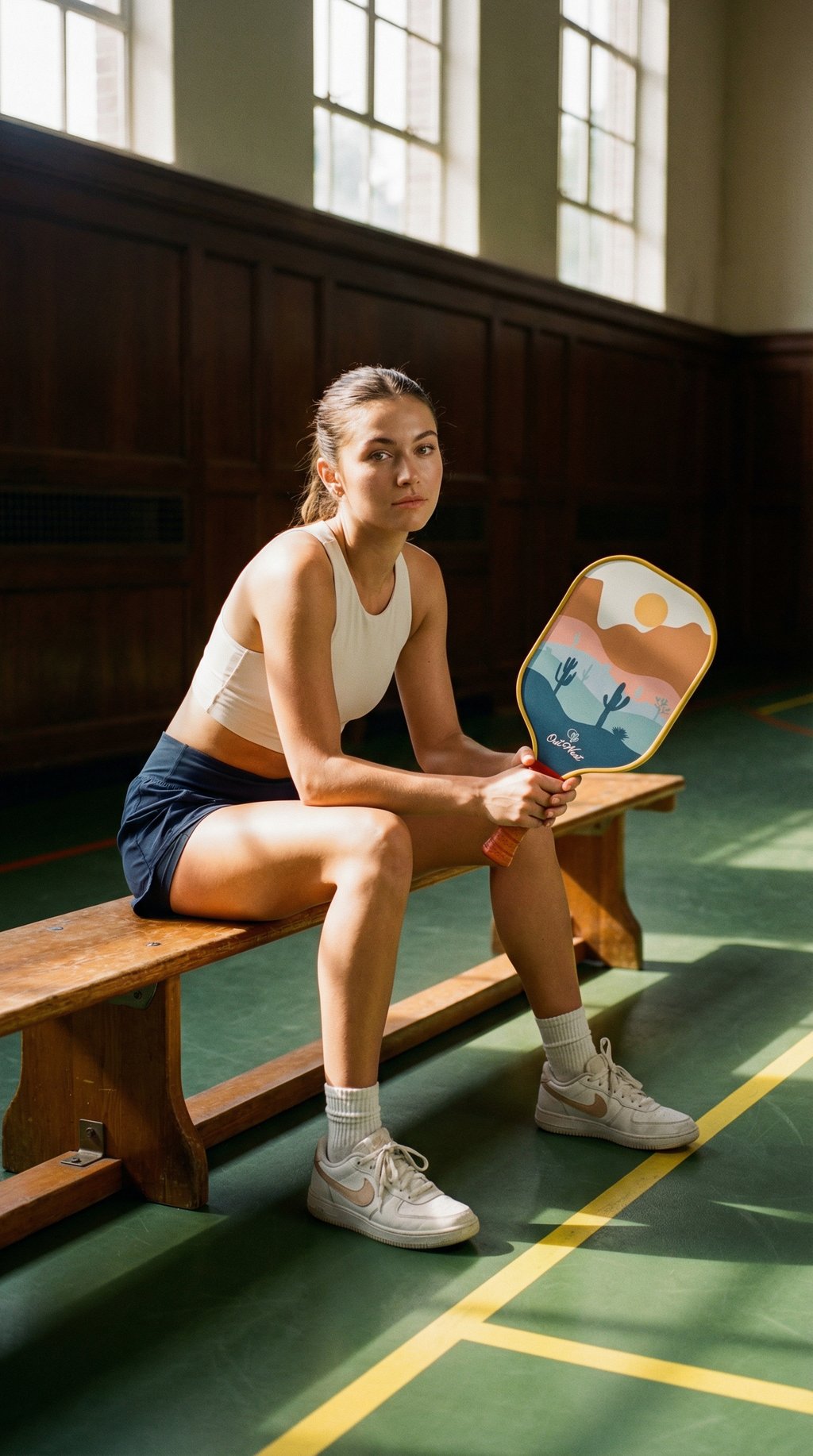 AI product shot of OutWest Sport Pickleball Paddle - Sunrise, USAPA Approved