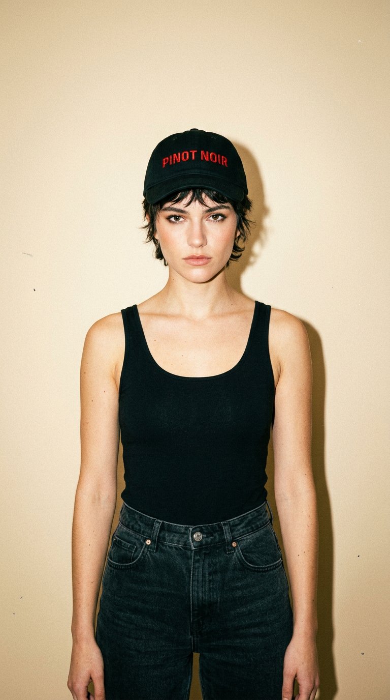AI product shot of The Noble Grapes 'Pinot Noir' Dad Hat