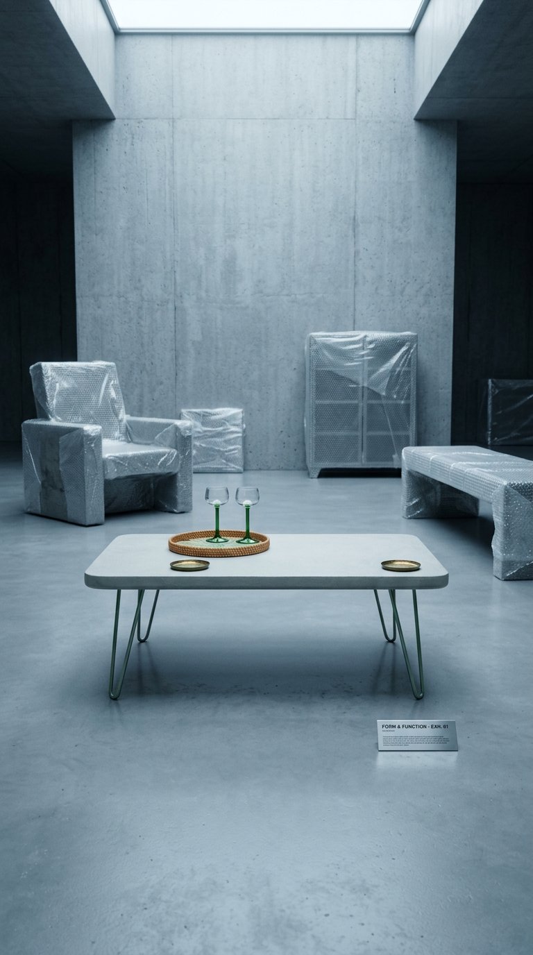 AI product shot of Microcement Coffee Table