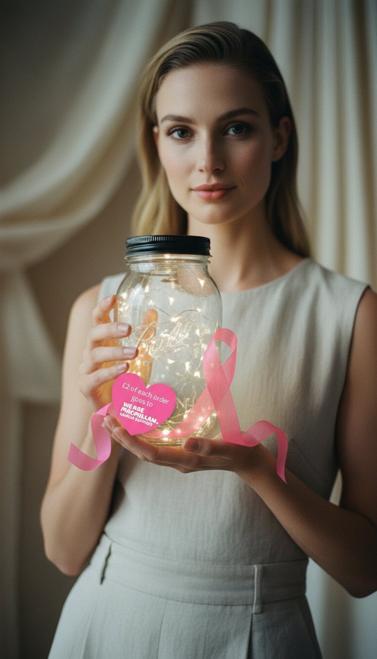AI product shot of Large Firefly LED (fairy light) Mason Jar Lamps