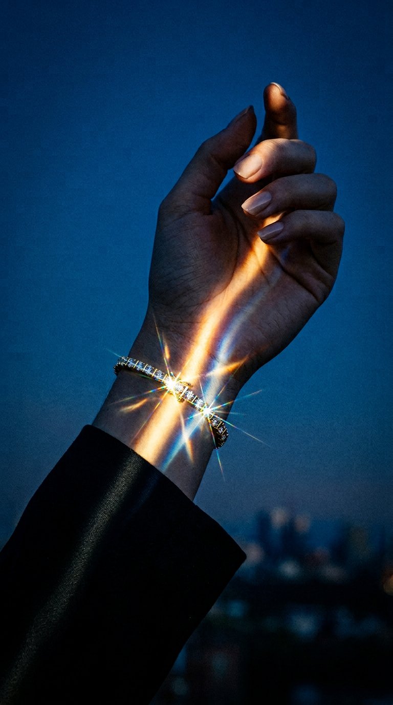 AI product shot of Celestial Path Diamond Bracelet