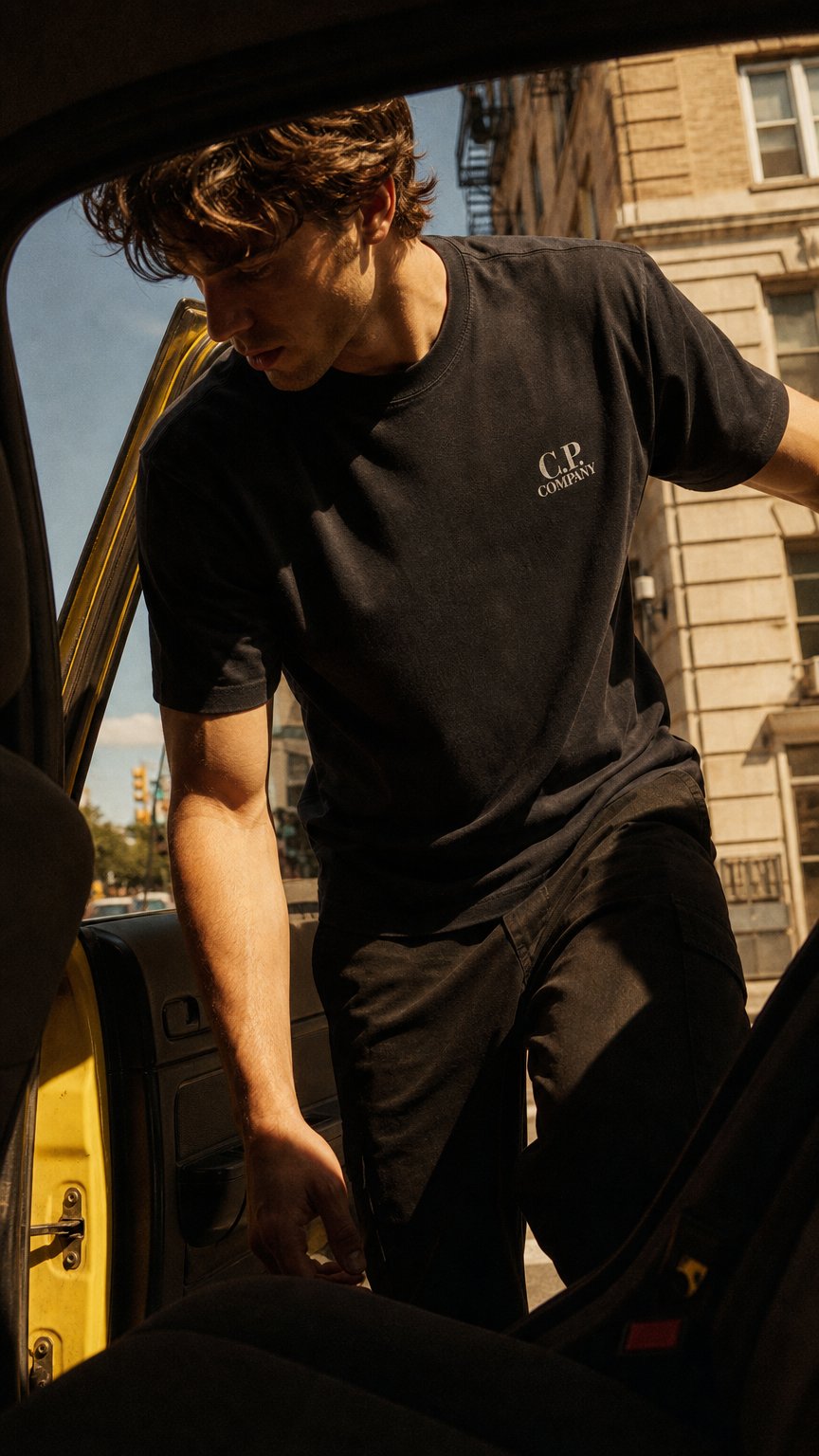 AI product shot of TEE SHIRT CP.COMPANY 086A 999 NOIR