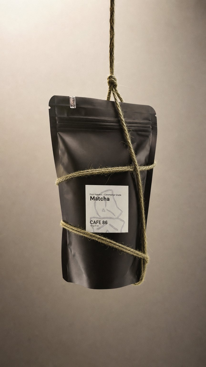 AI product shot of Cafe 86 Ceremonial First Harvest Matcha 150g (0.33lb)