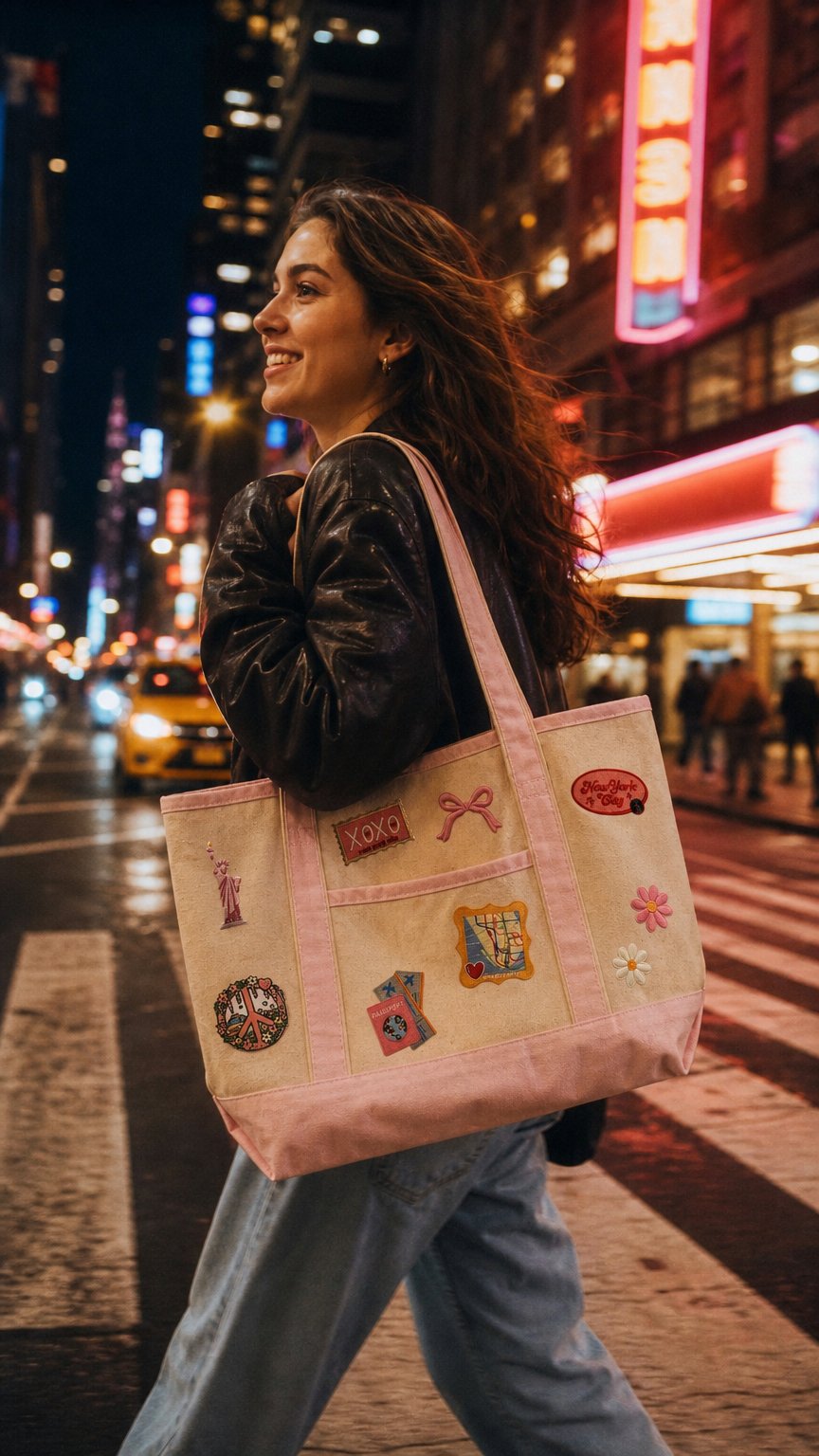 AI product shot of Deluxe Tote Bag | Patch Bar Online Experience Base | Made by YOU!