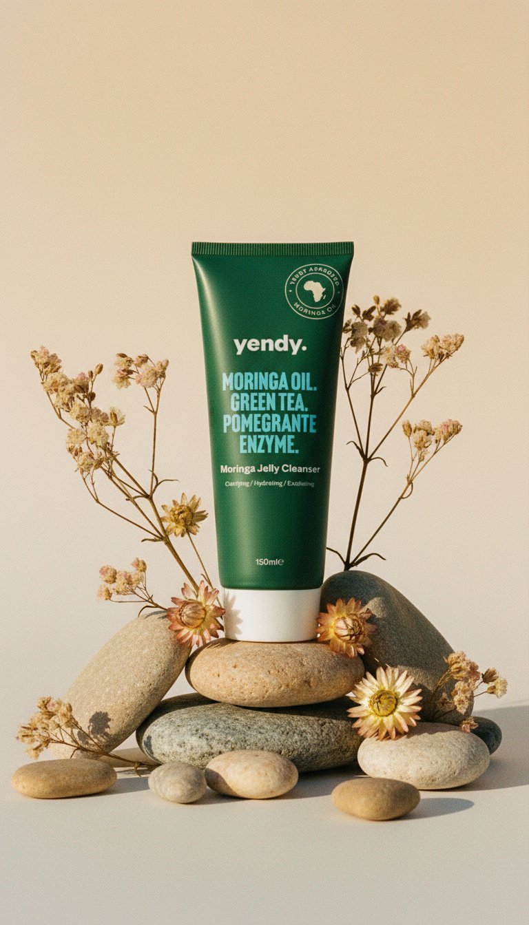 AI product shot of Moringa Jelly Cleanser