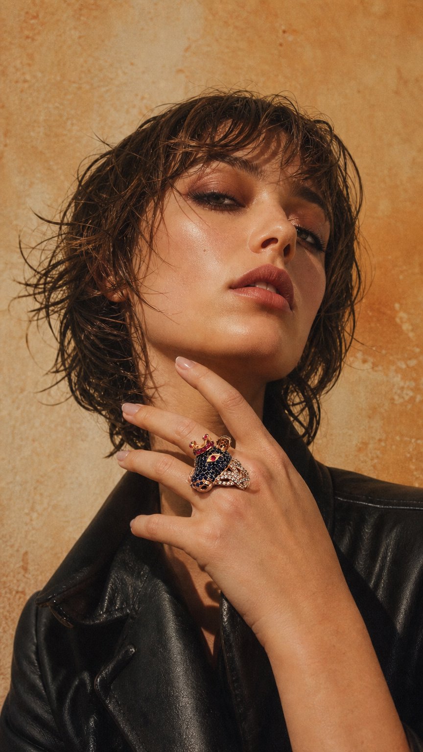 AI product shot of anillo vaca