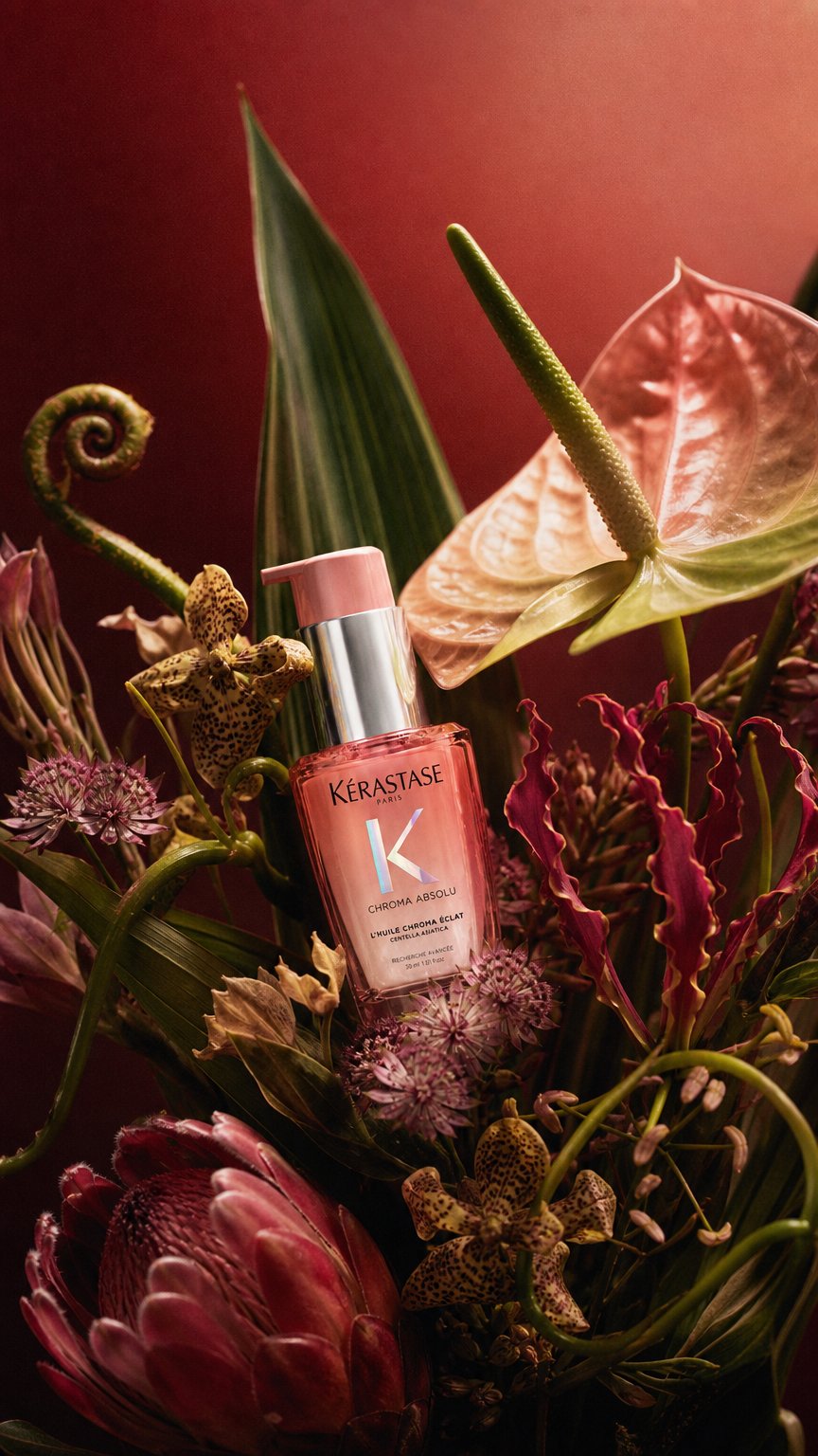 AI product shot of Kerastase Chroma Absolu L'Huile Eclat 30ml