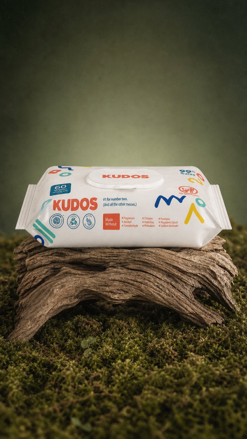 AI product shot of Kudos Baby Wipes