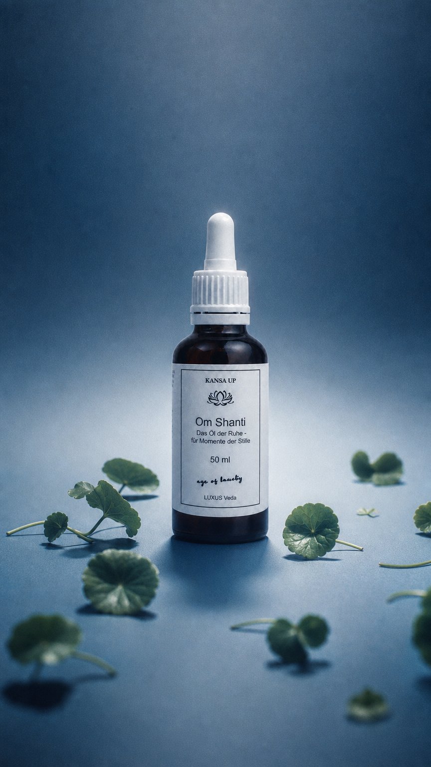 AI product shot of Om Shanti – Das Öl der Ruhe