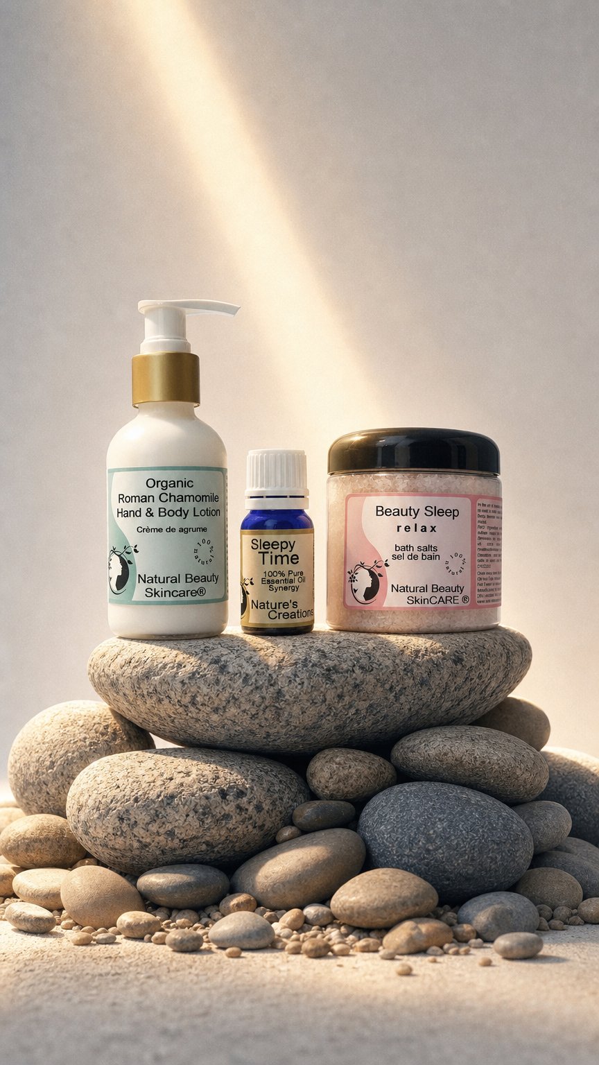 AI product shot of Organic Beauty Sleep Set for improved rest