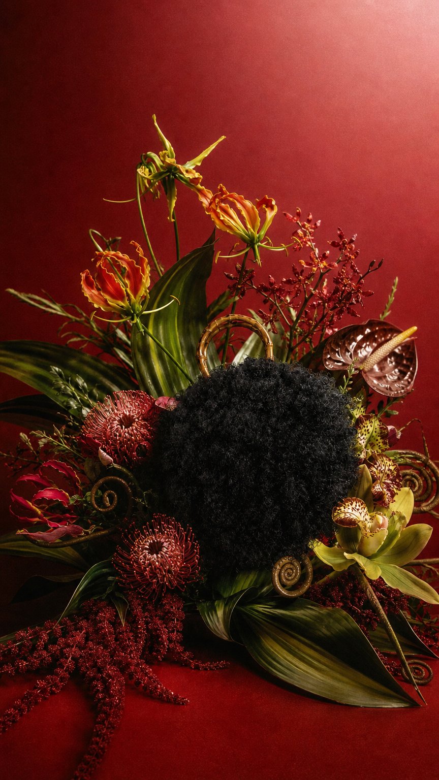 AI product shot of Afro Purse