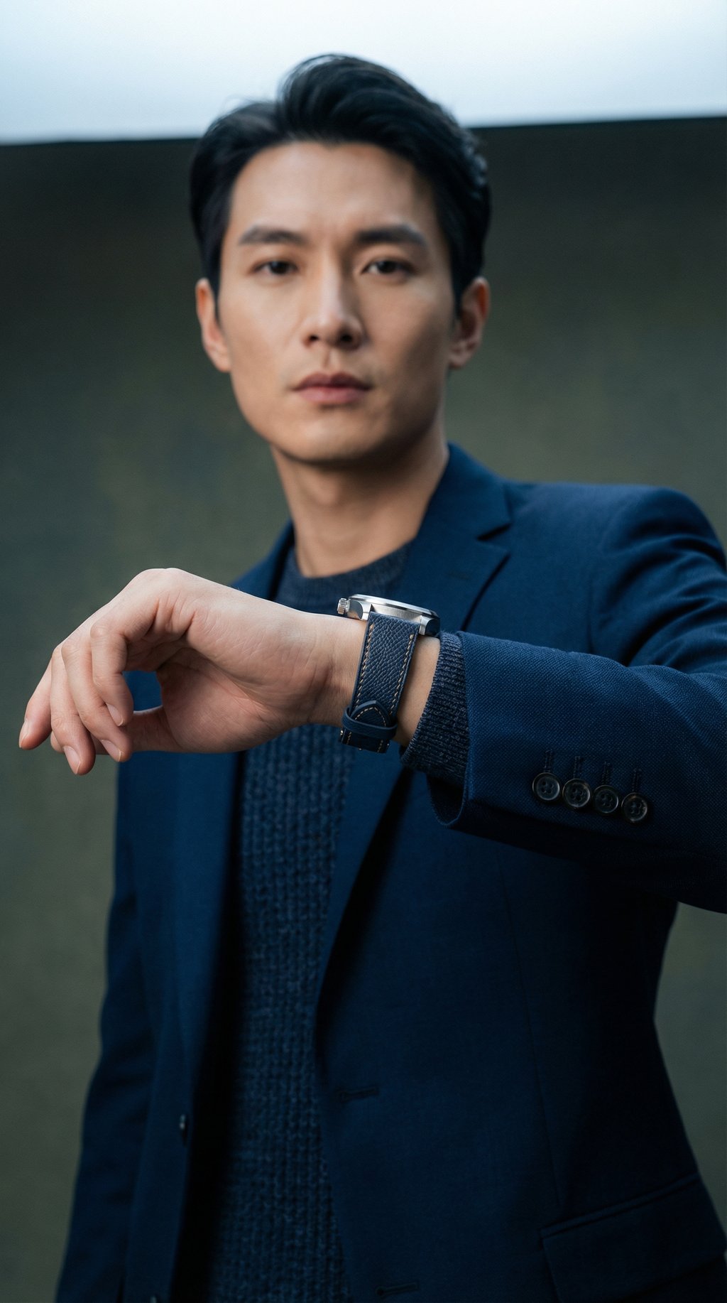 AI product shot of Classic Textured Leather Strap with Quick Release Pin Buckle