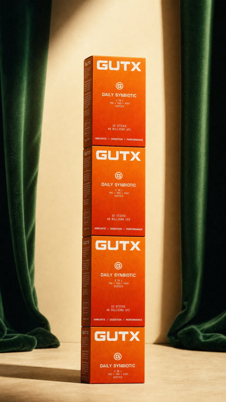 AI product shot of GUTX Daily Synbiotic