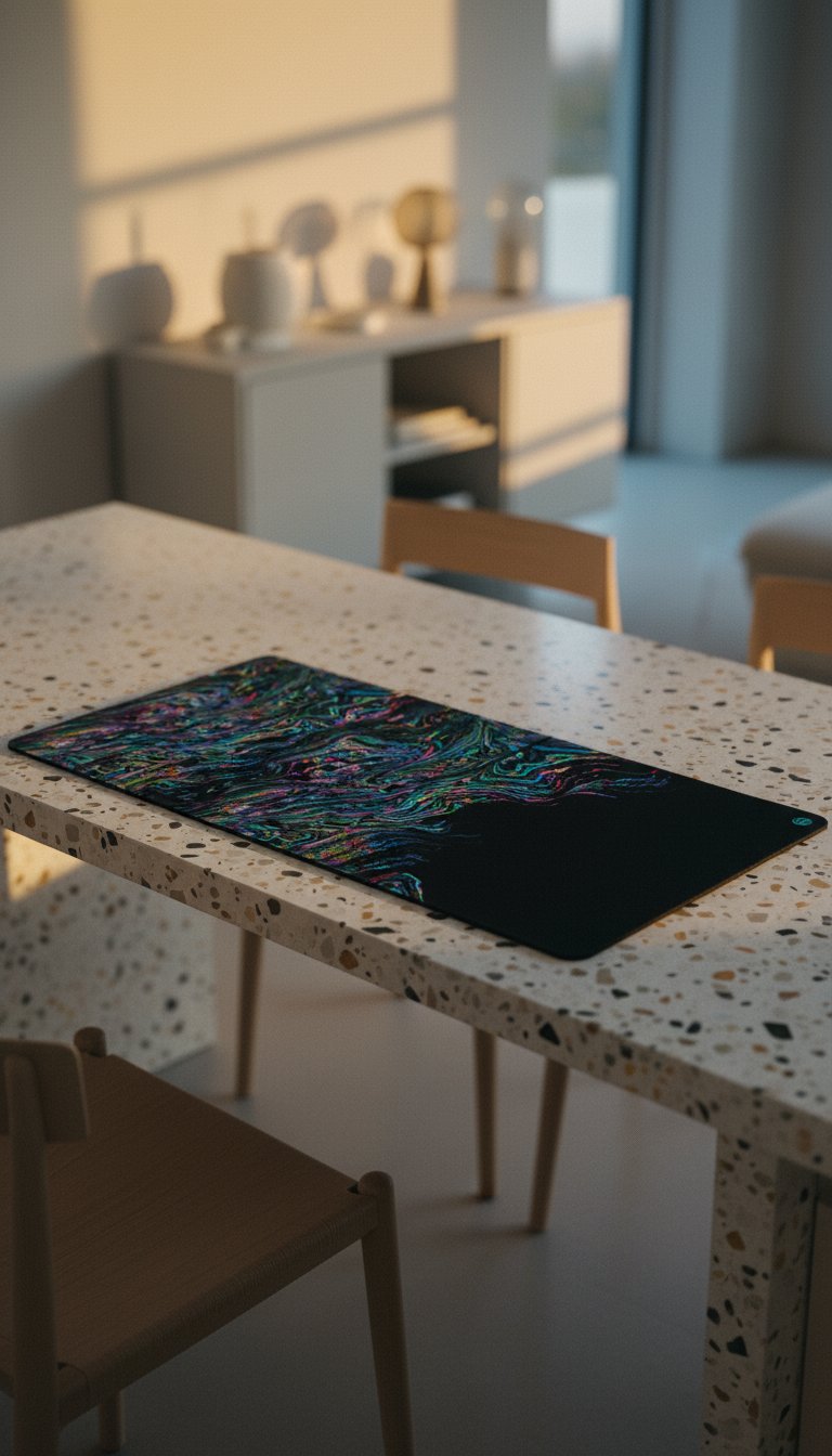 AI product shot of Glitch Desk Pad