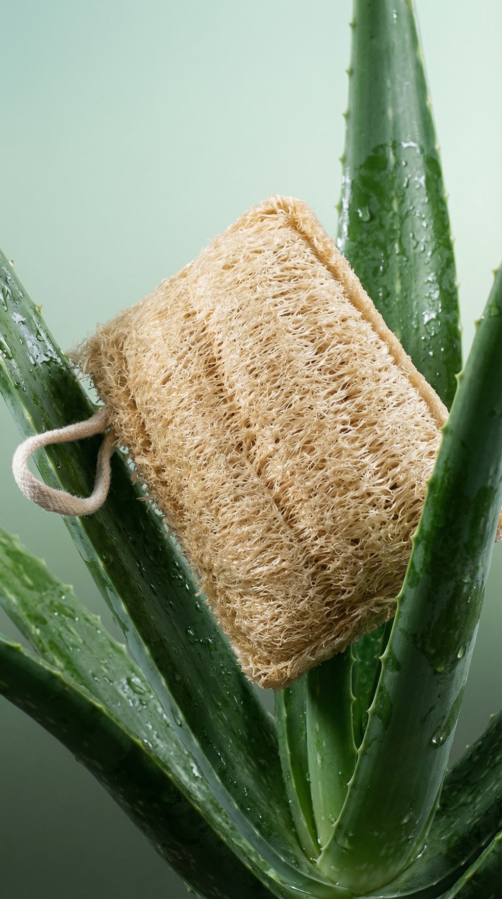 AI product shot of Exfoliating Loofah Sponge Natural and Organic