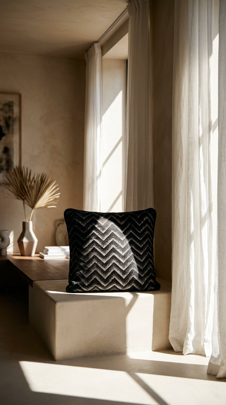 AI product shot of Jazz Hair-on-Cowhide Cushion