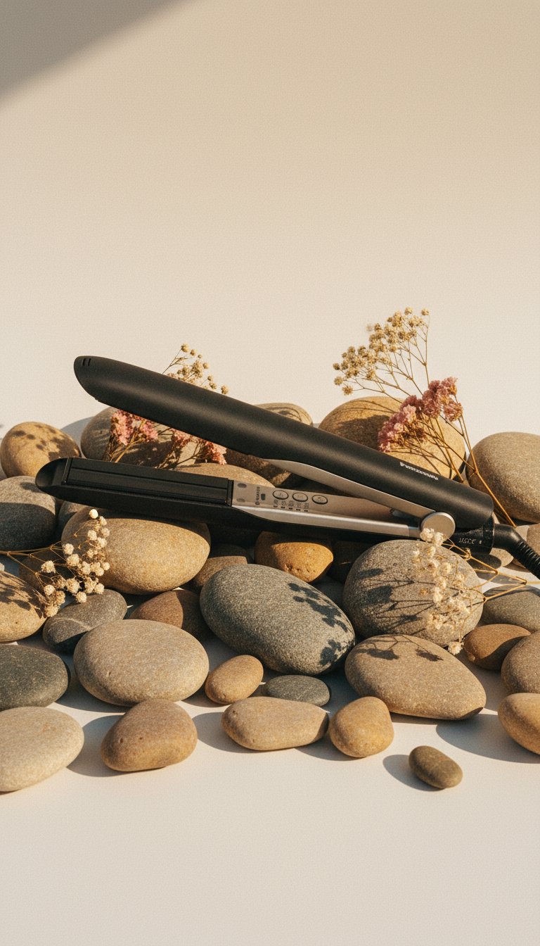 AI product shot of Panasonic EH-HS0E Nanoe Hair Straightener