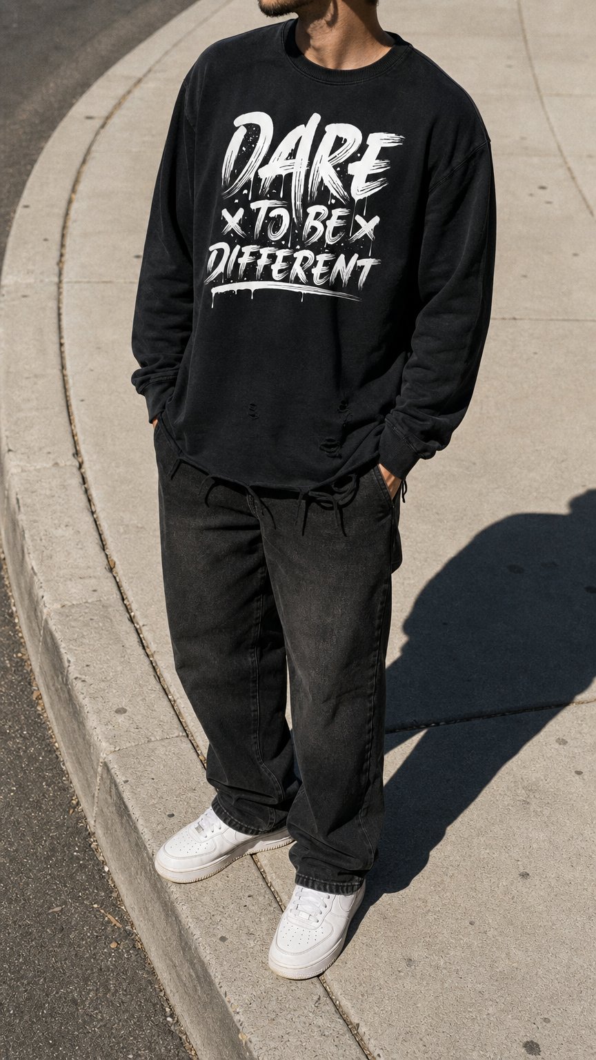 AI product shot of Dare To Be Different – T Shirt