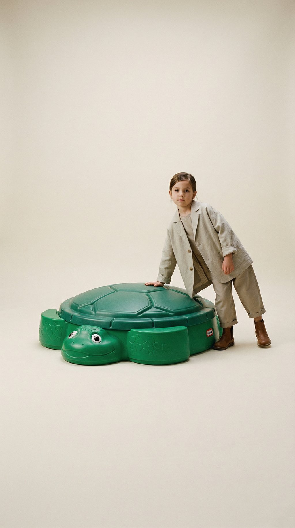 AI product shot of Little Tikes Turtle Sandbox & Lid