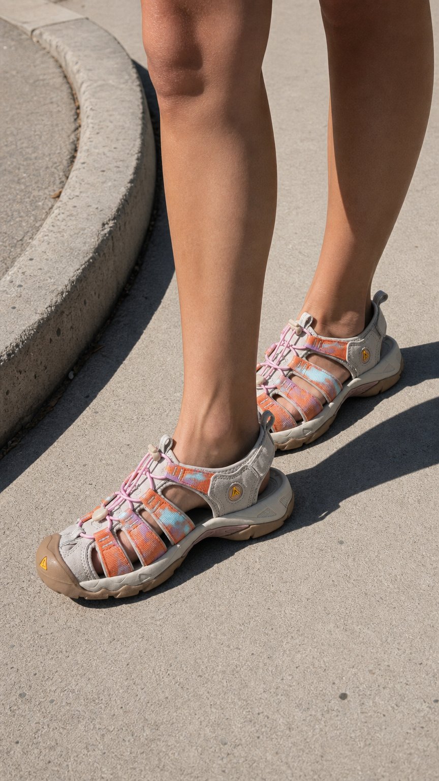 AI product shot of Women's Walking Sandals - Closed Toe - Outdoor Hiking & Water Sandals