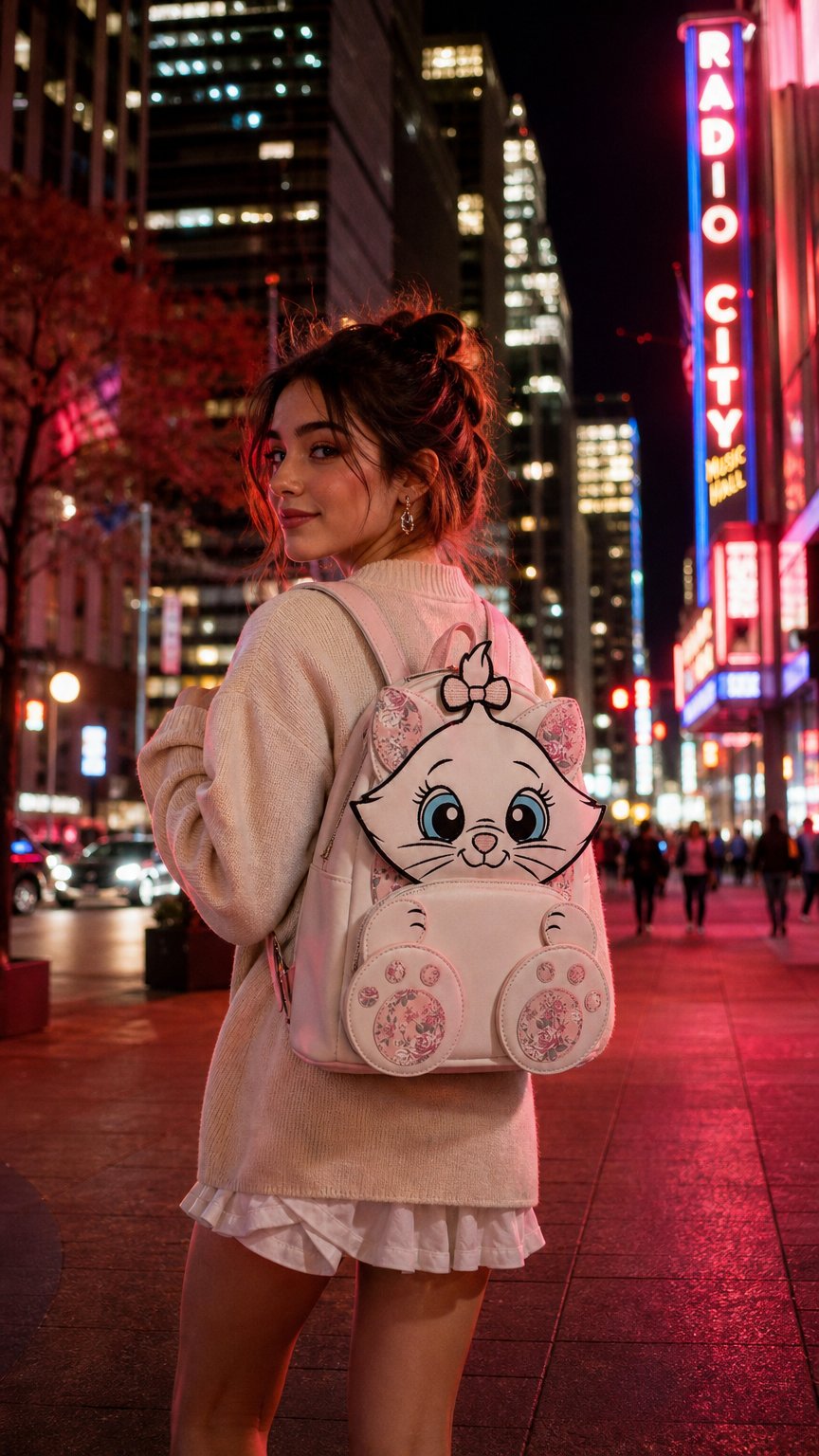 AI product shot of Disney Aristocats Marie Floral Mini Backpack And Wallet set
